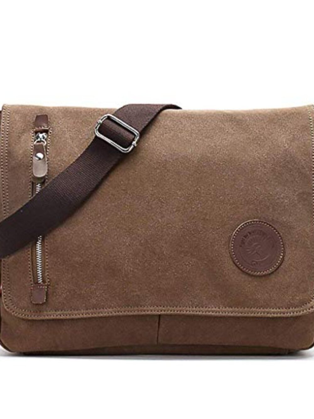 Canvas Leather Messenger Bag Sling Satchel 13 inch Laptop Crossbody Shoulder